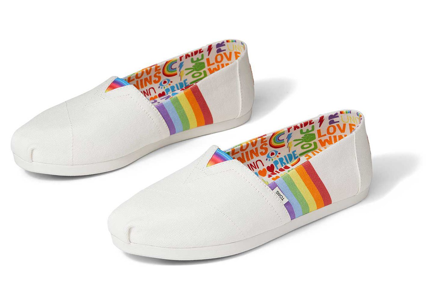 Toms Espadryle Damskie Białe - Alpargata Unity Rainbow - 31WEXZFUT